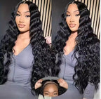 Human Hair m200 Density Transparent HD Lace Frontal Wigs  Loose Deep Wave Wigs