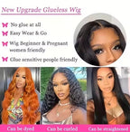Ready To Go   HD Lace Front Wigs Glueless Put-on Go Body Wave Wig Blend Human Hair Transparent Lace Color
