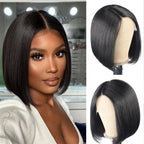 Transparent Lace Front Bob Feint No Glue Wearable Natural Human Hair Wig