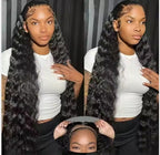 Human Hair m200 Density Transparent HD Lace Frontal Wigs  Loose Deep Wave Wigs