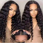 Human Hair m200 Density Transparent HD Lace Frontal Wigs  Loose Deep Wave Wigs